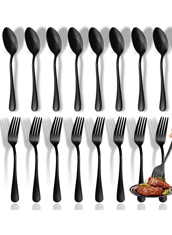 Scent Time Spoons and Forks Set, Set of 30 Top Food Grade Stainless Steel Forks and Spoons Silverware Set, Kitchen Utensils Forks (8 Inch) and Spoons (6.69 Inch) Cutlery Set, Mirror Finish & Dishwasher Safe - Image 1